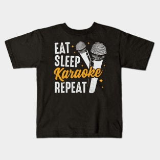 Eat Sleep Karaoke Repeat Party Singing Singer Gift Kids T-Shirt